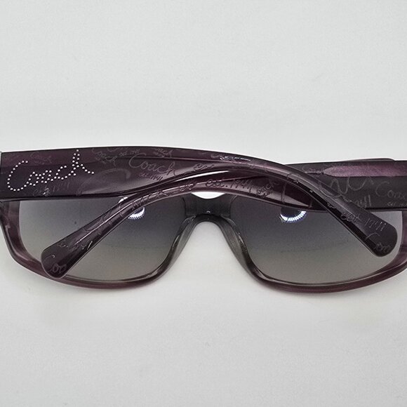 Coach HC8028 Taryn Plum Horn Frame Grey Gradient Lens Sunglasses w/ Case 59mm main image 8